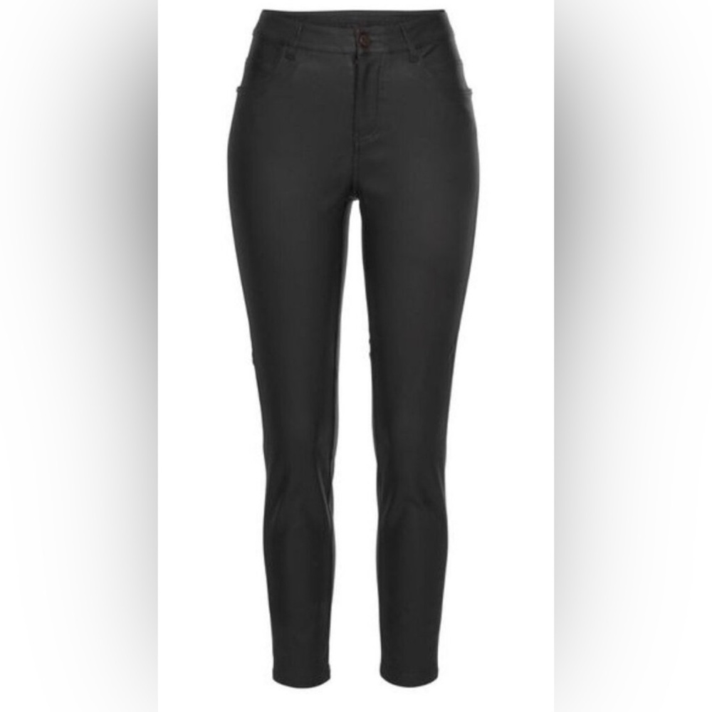 LASCANA Dark Charcoal Black Coated Skinny Pants Women’s US 8
